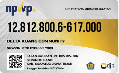SAH Delta Kijang Community memunyai NIB (Nomor Induk Berusaha)